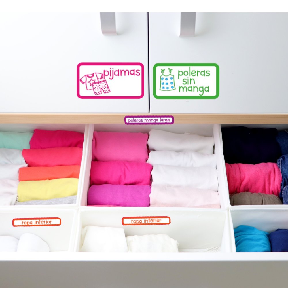 Stickers para organizar CLOSET DE NIÑAS - Marca2