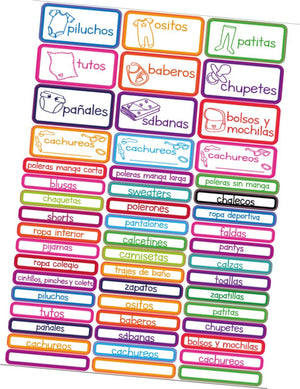 Stickers para organizar CLOSET DE NIÑAS - Marca2