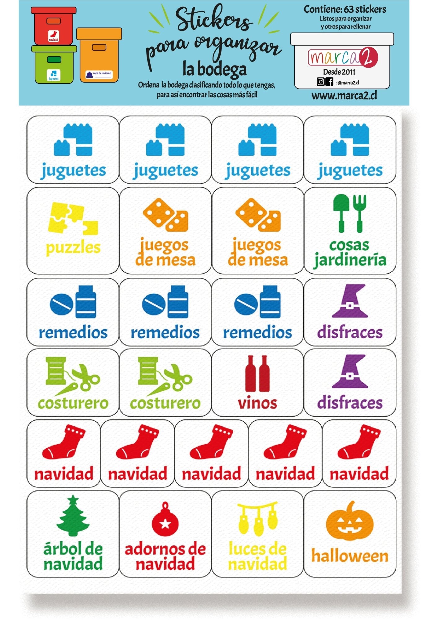 Stickers para organizar la BODEGA - Marca2