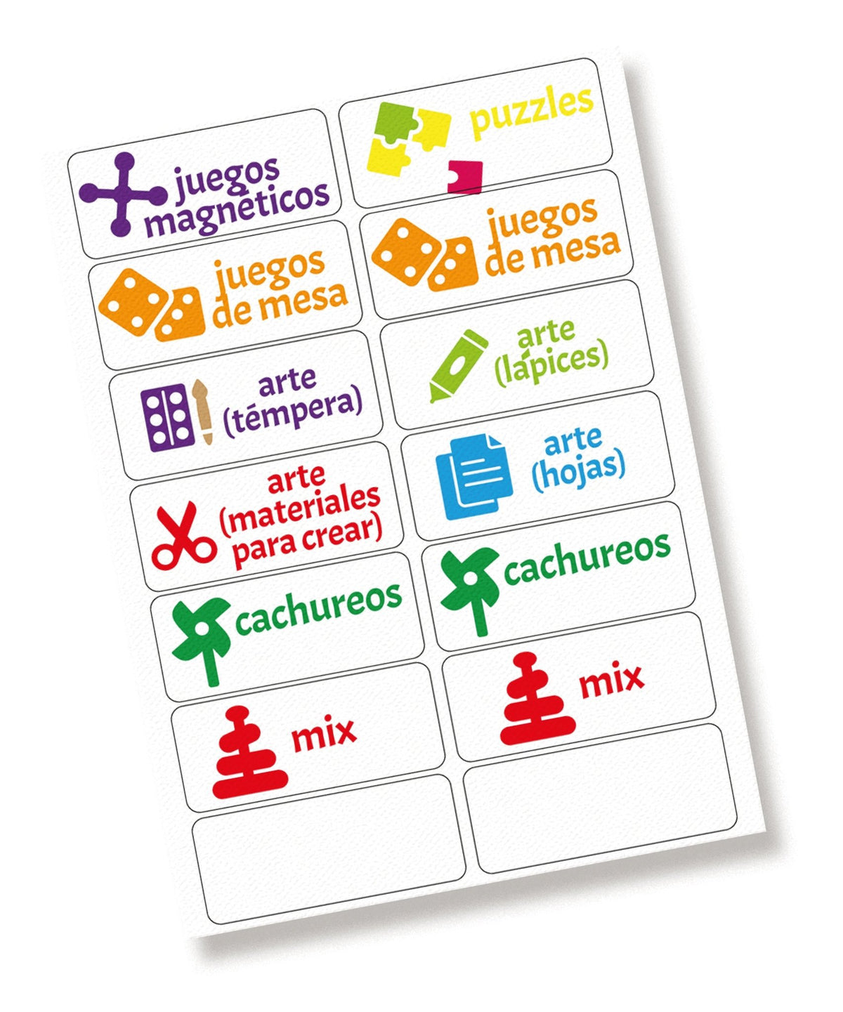 Stickers para organizar la SALITA Y JUGUETES - Marca2