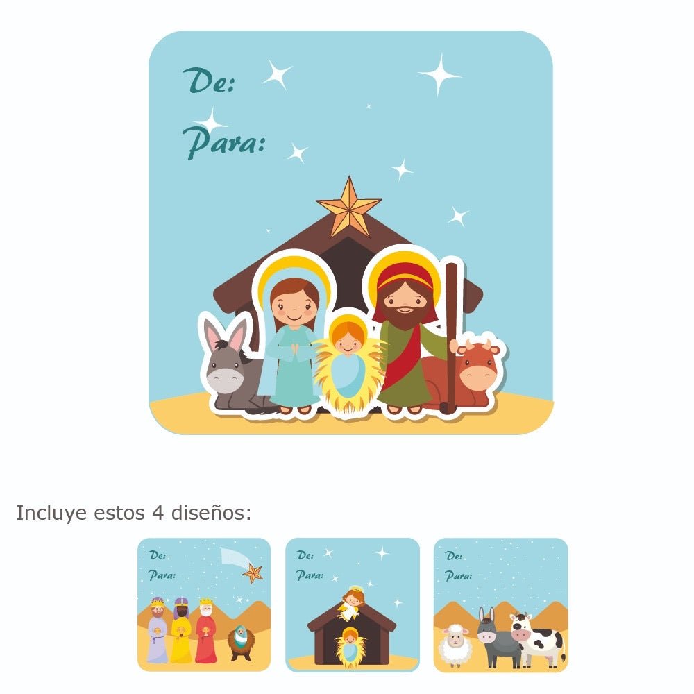 Stickers para Regalos de Navidad: Religioso - Marca2