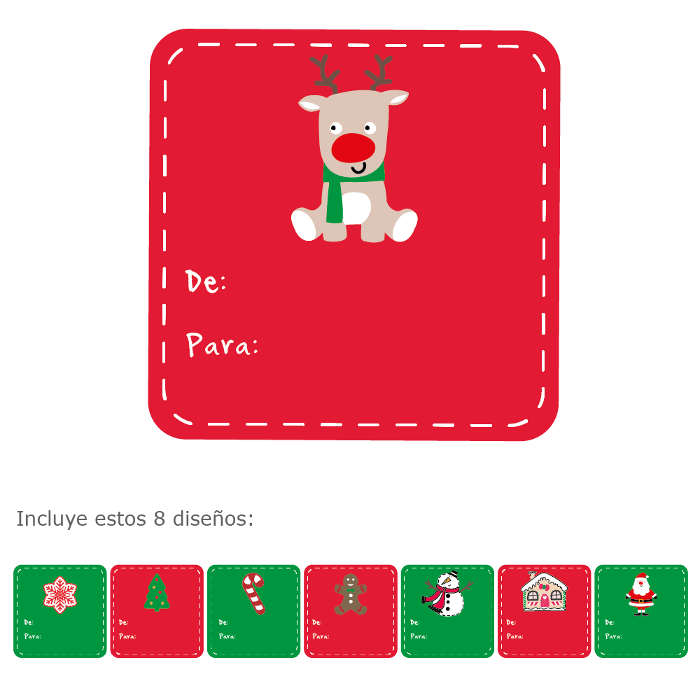 Stickers para Regalos de Navidad: Tradicional - Marca2