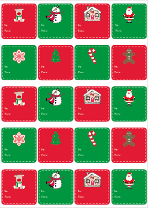 Stickers para Regalos de Navidad: Tradicional - Marca2