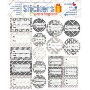 Stickers Personalizados para Regalos: Blanco & Negro. - Marca2