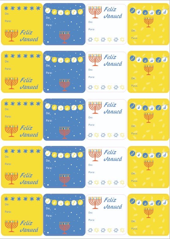 Stickers personalizados para Regalos de Navidad: Janucá - Marca2