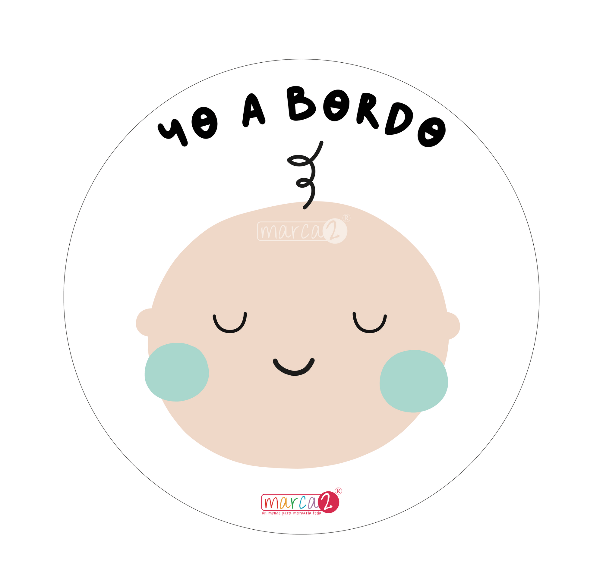 Sticker auto : Yo a bordo celeste . Nueva versión (7062943268953)