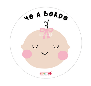 Sticker auto : Yo a bordo rosado . Nueva versión (7062932815961)